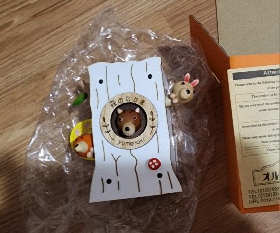 New Japan Animal Tree Bear Fox Rabbit Musical Melody Wind Up Music Box Totoro