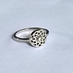 CELTIC DARA KNOT CZ ACCENT QUALITY TITANIUM FOREVER WEAR SILVER NEW SIZE 7 RING