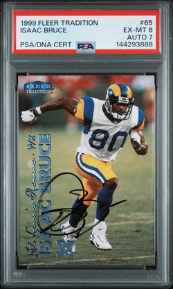 1999 Fleer tradition Isaac Bruce auto PSA DNA cert. $95 OBO