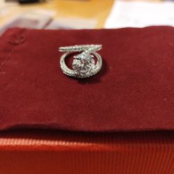 Round 3.00ct White Sapphire Double Band Ring