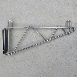 Single 15" metro rack wall mounting bracket for NSF chrome wire shelving wall-mounted shelf