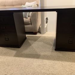 Pottery Barn Dark Wood Home Office Executive Desk