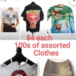 $4 Womens Clothing Top Dress Pants Swimwear Activewear Rompers Jeans Shirts Hoodies Shorts all Sizes $4 Each Designer Casual S M L XL Thrift Sale 