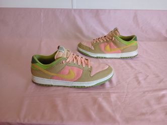 Nike Men's Dunk Low Shoes Sneakers Sun Club Green Pink Size 12