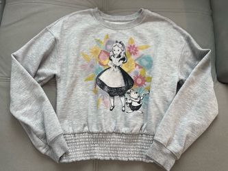 Disney Alice  Wonderland, gray sweatshirt size M