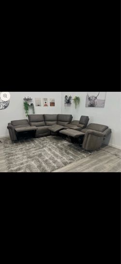Fabric Power Reclining Sectional with Power Headrests
