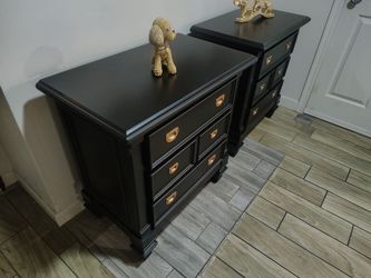Pair of black night stands