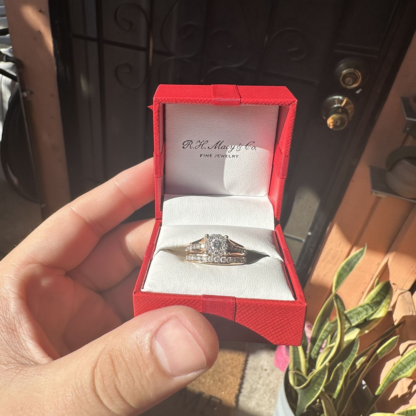 Women’s Wedding Ring Set (Size 7 / Rose Gold) 