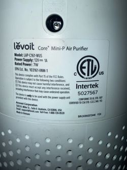 Levoit Core Mini-P Air Purifier LAP-C161-WUS