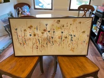 Flowers on canvas oleograph