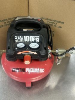 Central Pneumatic 3 Gal 100 Maximum PSI Air Compressor Untested