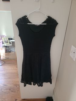 Black Lace Fit and Flare Dress