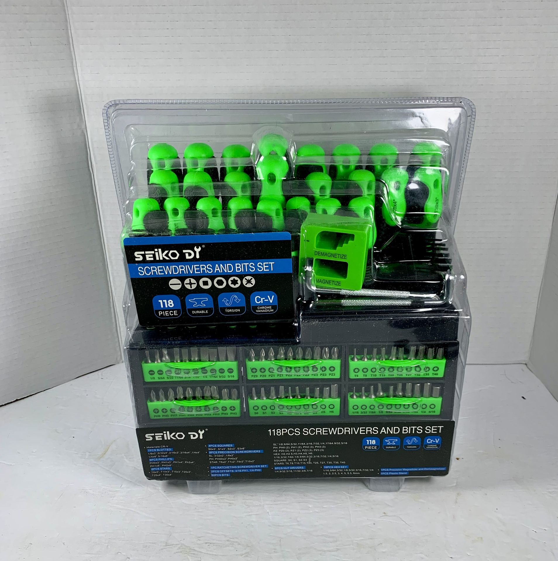 SEIKO 118 pcs Precision Magnetic Screwdriver & Bits Tool Set