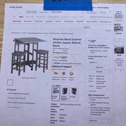 Compact Folding Table W/2 Stools