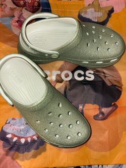 Crocs Glittery Lime Green Crocs New