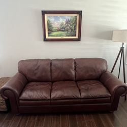 Bassett Brown Leather Couch