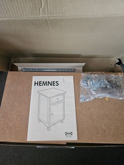 Hemnes, IKEA side table, still in its original box