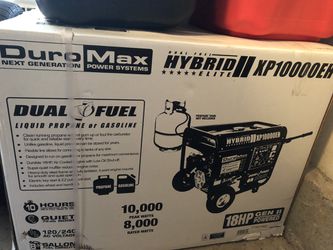 10,000 watt generator duel fuel new in box