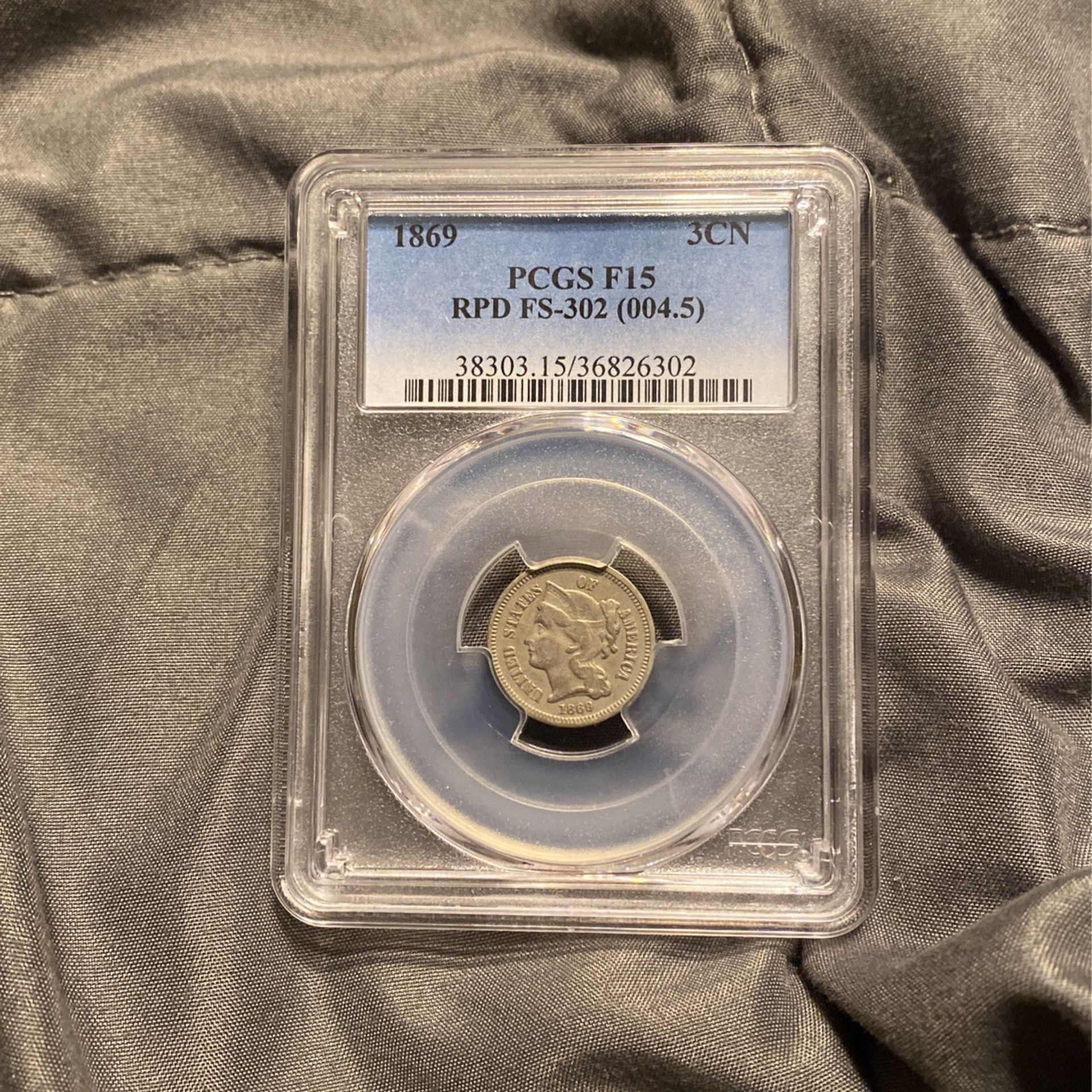 1869 3 Cent Coin RPD FS-302