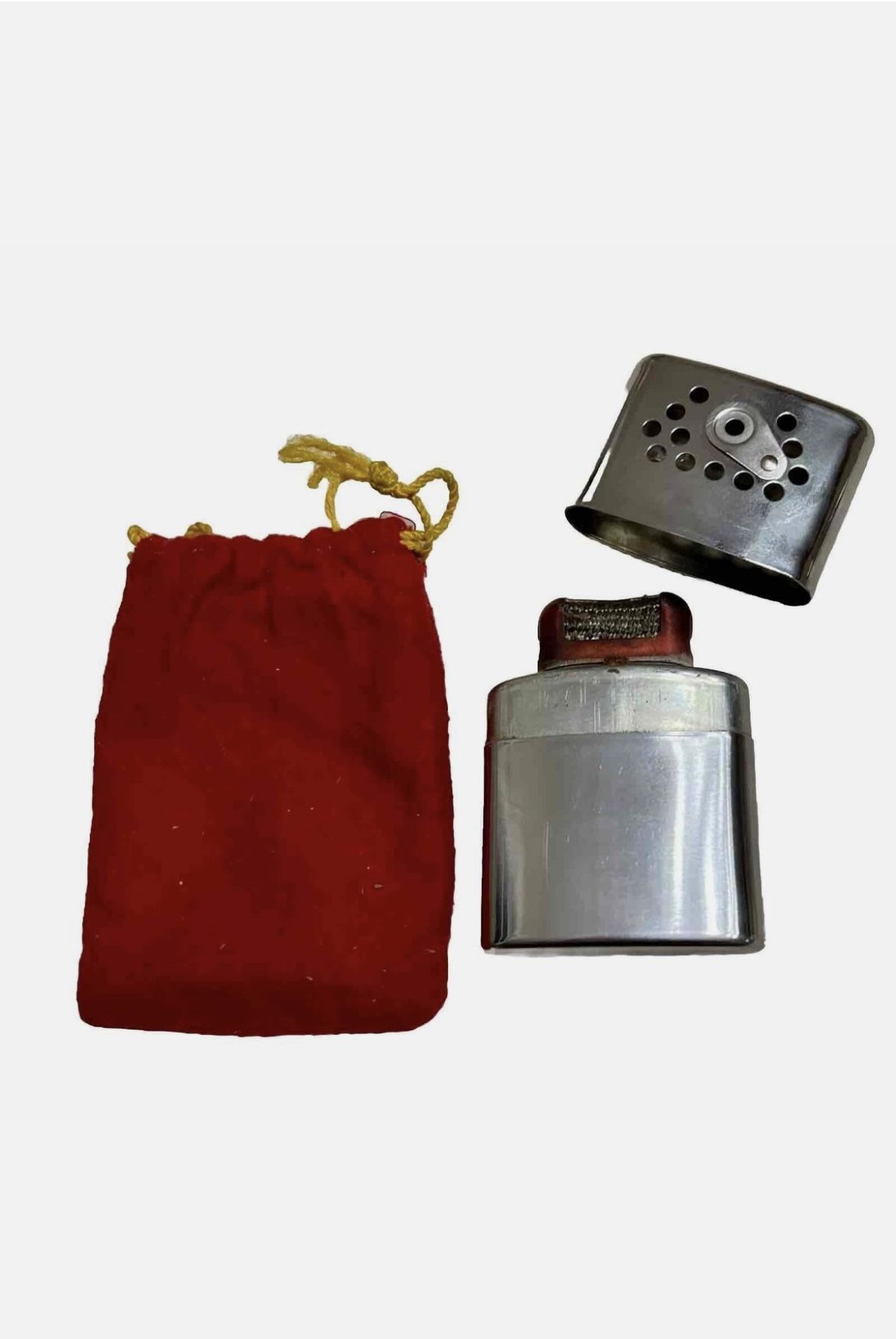 Vintage JON-E Hand Warmer Aladdin MFG Hand Warmer Stainless Steel plus Pouch