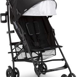 Jeep PowerGlyde Plus Stroller by Delta Children - Lightweight Travel Stroller with Smoothest Ride, Aluminum Frame, 4-Position Recline, Extra Large Sto