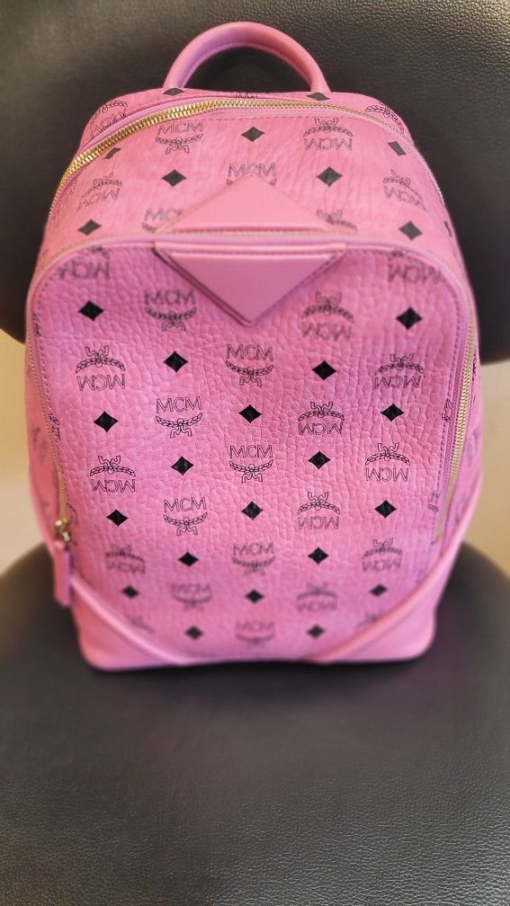 Mcm Back Pack Ottomar Monogram Pink