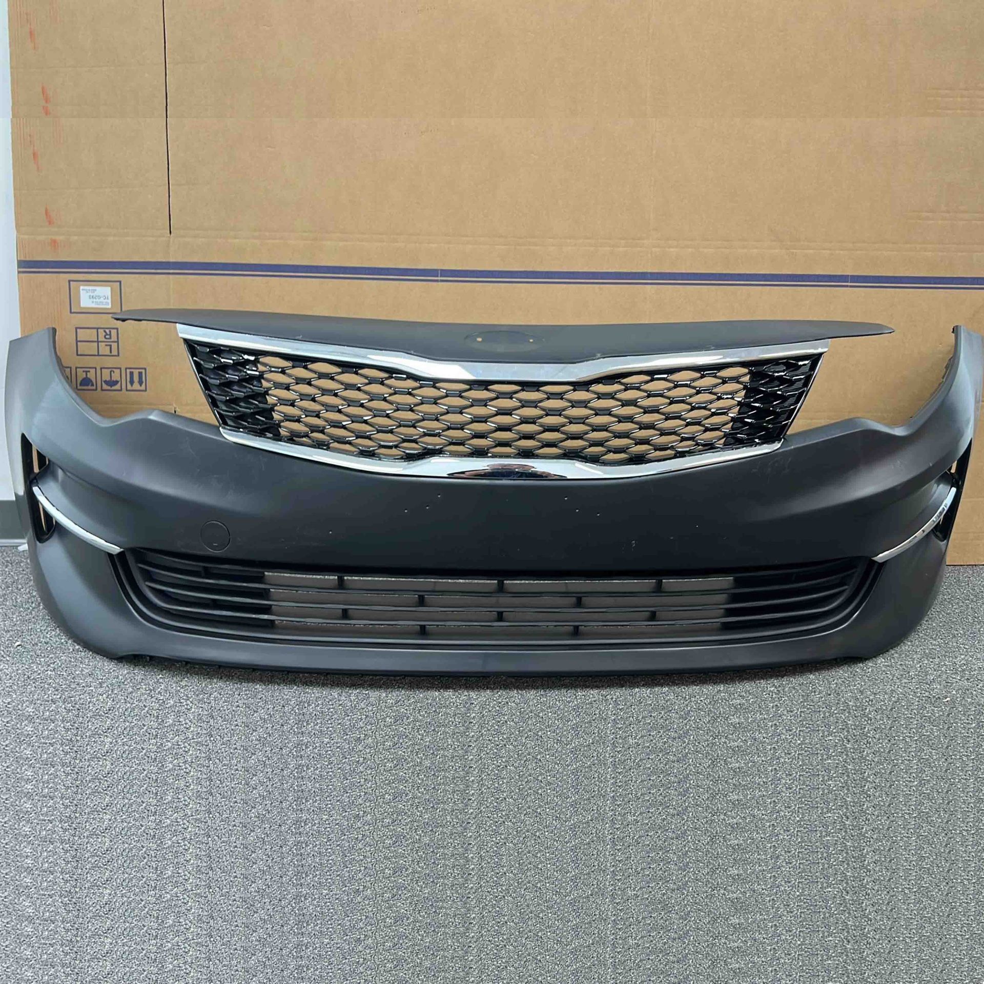 For 2016 2017 2018 Kia Optima Front Bumper Assembly With Grilles And Chrome Trim Pieces 