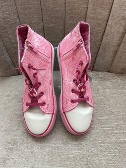 Pink Barbie Kids High Top Sneakers