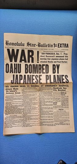 Pearl Harbor News Paper-(old) Reprint