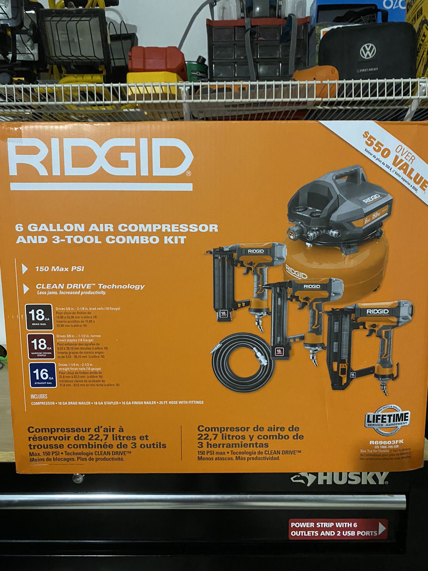 Rigid Combo Air Compressor And Guns 