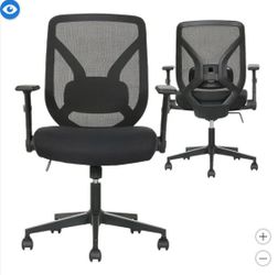 True Innovations Black Mesh Chair with Flip Back Arms