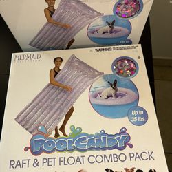 PoolCandy Mermaid Glitter Pool Float + Pet Float Combo (NEW)