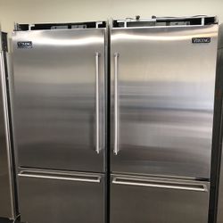 Viking 72” Stainless Steel Built In Refrigerator Column Set Bottom Freezer