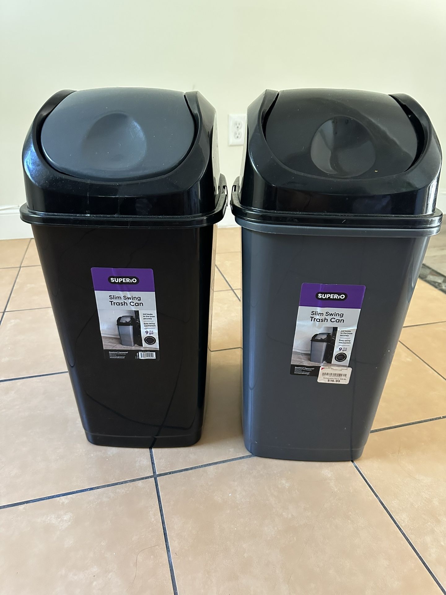 🗑️ Kitchen Trash Cans – 9 Gallon – 2 for $15