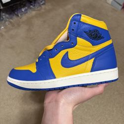 Size 10.5W / 9 Mens - Air Jordan 1 Retro OG High Reverse Laney Blue Yellow