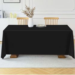 8 Black Round Table Cloths 132 Inch And 1 Black Rectangular Tablecloth 90”x132” 