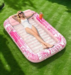 Ultimate 6-in-1 Inflatable Suntan Tub & Pool Lounger (Cyan) – Brand New!