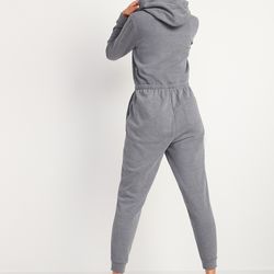 Cozy Zip-Front Hoodie Jumpsuit Top  Women's Size L Large  romper pants