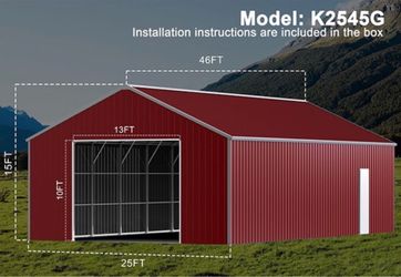 Metal Garage Building Kit Model K2545G
