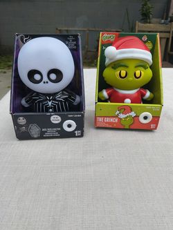 Gemmy Animated Dr. Seuss Grinch and Jack Emoteglow Figure Decor