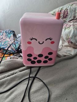 The pink b o ba mini fridge with plug
