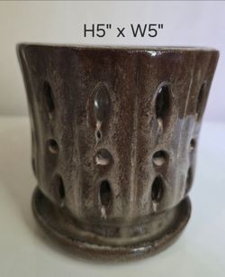 Hand-glazed ceramic orchid pot