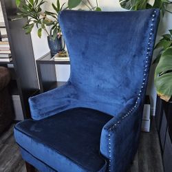 Large Wingback Accent Chair in Navy