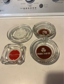 Vintage Casino Glass Ashtray Collection Set of 4