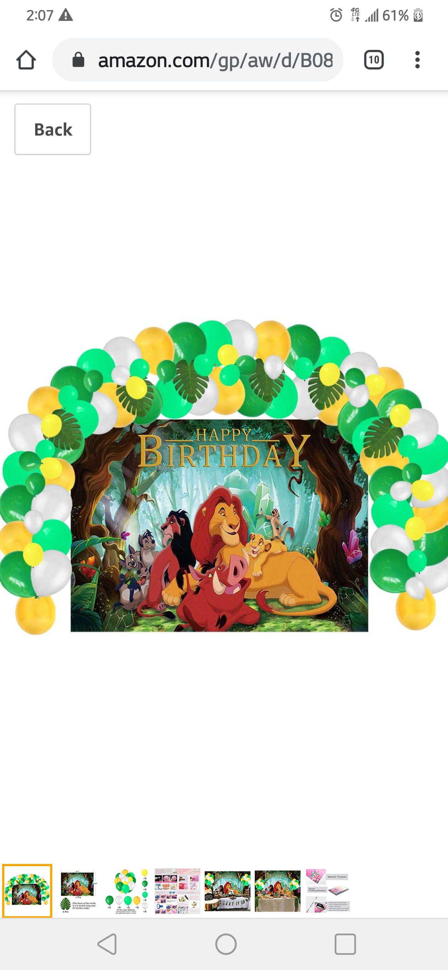 Lion King Birthday Party Supplies Decorations, Backdrop and Balloons Kit for Kids Photo Background,