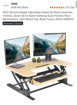 Desktop standing-desk converter / sit-stand desk riser