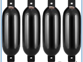 New Boat Fenders, 5.5" x 20" Boat Bumpers for Docking, Inflatable Ribbed Fender with Center Holes, Marine Boat Dock Fender Bumper