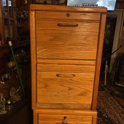 Oak Filing Cabinets With Locks  $50 Each