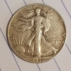 90% Silver Liberty Walking Half Dollar  1946 P 