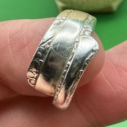 Vintage Towle 925 Sterling Silver Candlelight Spoon Wrap Ring Sz 5.5